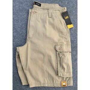 NWT Lee Men's Cargo Shorts 38 Khaki Cotton Utility Work Outdoor Casual Hiking